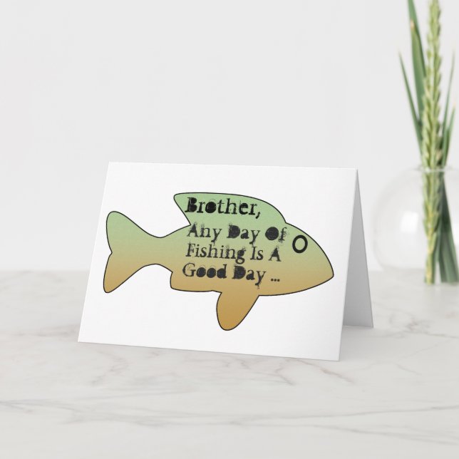 Carte Anniversaire de pêche pour un frère, grand poisson (Devant)