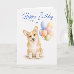 Carte Anniversaire de Pembroke Welsh Corgi