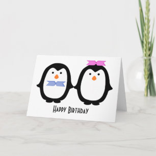 Carte Anniversaire de Penguin Couple