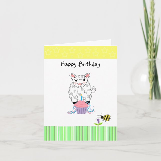 Carte Anniversaire de Petit Agneau (Devant)