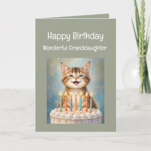 Carte Anniversaire de petite-fille Chat drôle Souriante
