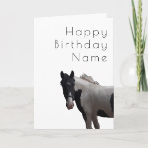 Carte Anniversaire de Piebald Pony Deco