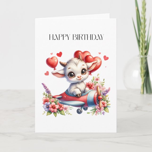 Carte Anniversaire de Pilote Chèvre (Devant)