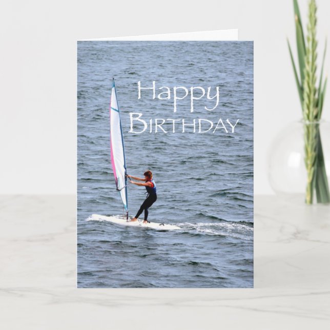 Carte Anniversaire de planche à voile (Devant)
