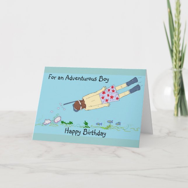 Carte Anniversaire de plongée en apnée (Devant)