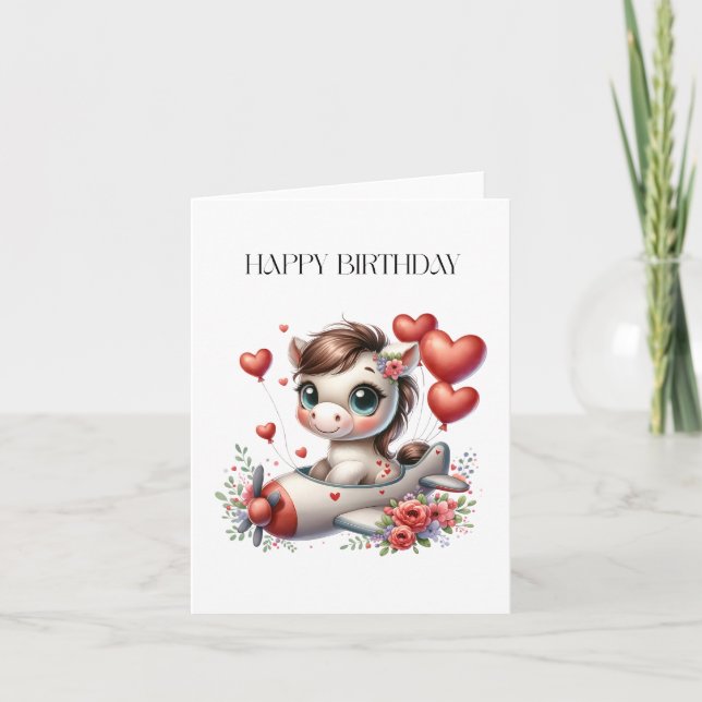 Carte Anniversaire de Pony Pilot (Devant)
