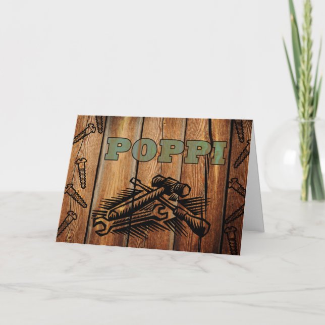 Carte Anniversaire de Poppi Grandpa Tools et Wood (Devant)