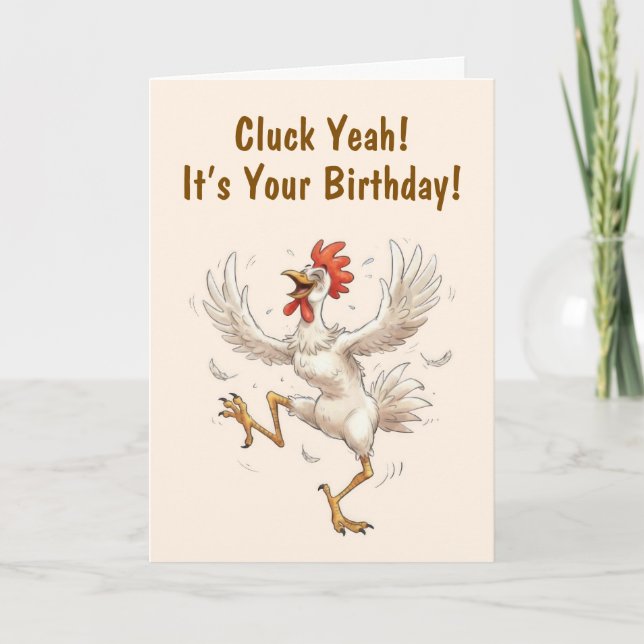 Carte Anniversaire de poulet drôle (Devant)
