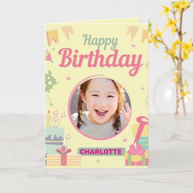 Carte anniversaire de princesse (Fleur jaune)