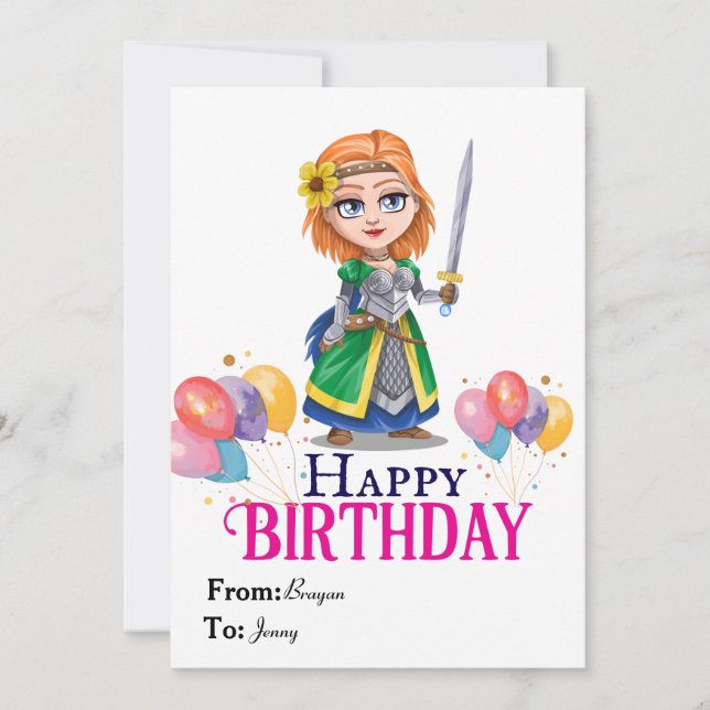 Carte Anniversaire de Princesse  (Devant)