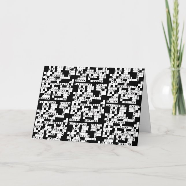 Carte anniversaire de puzzle de mots croisés (Devant)