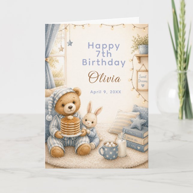Carte Anniversaire de Pyjama Confortable (Devant)