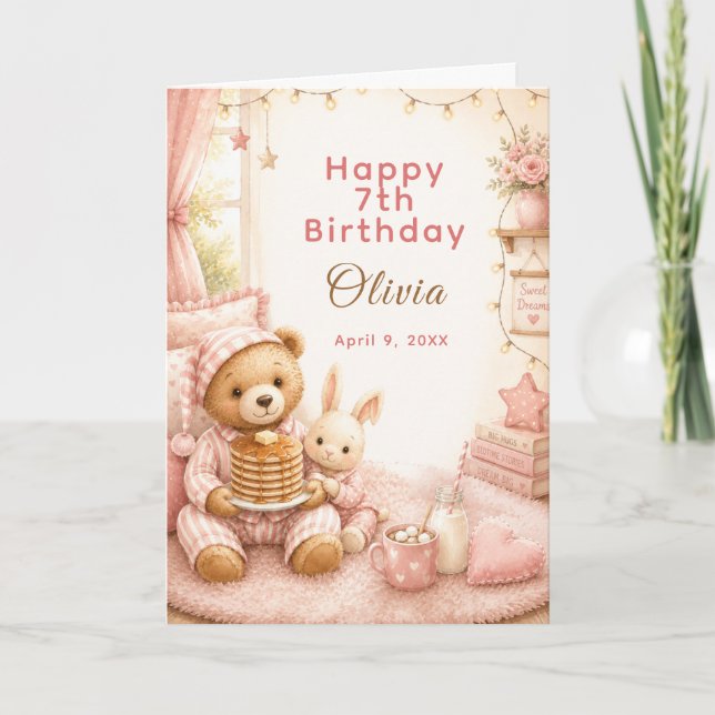 Carte Anniversaire de Pyjama Confortable (Devant)