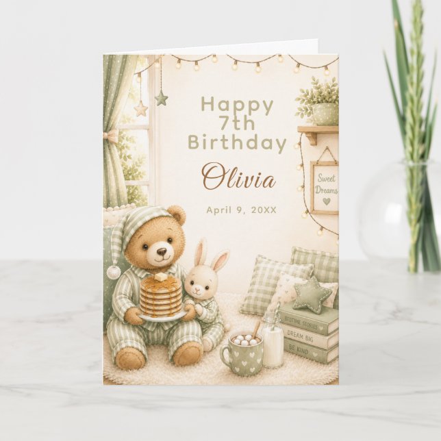 Carte Anniversaire de Pyjama Confortable (Devant)