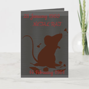 CARTE ANNIVERSAIRE DE RAT EN MÉTAL