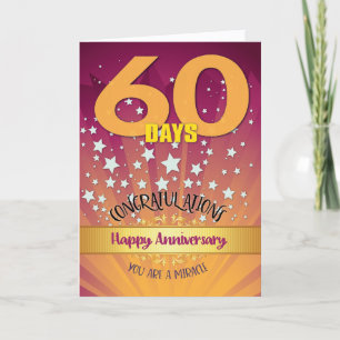 Carte Anniversaire de récupération de 60 jours Numéral G