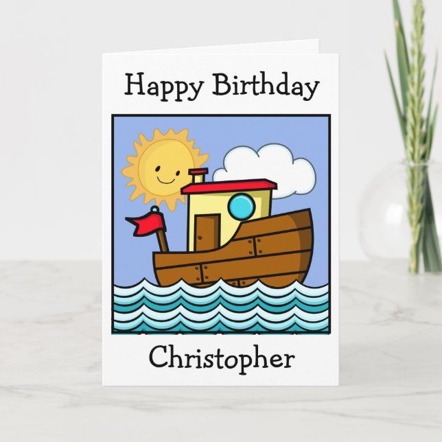 Carte Anniversaire de remorqueur  (Devant)