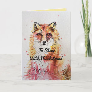Carte Anniversaire de Renard Rouge mignonne Animau