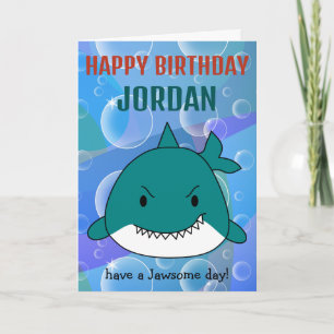 Carte Anniversaire de Requin Jawsome Personnalisé