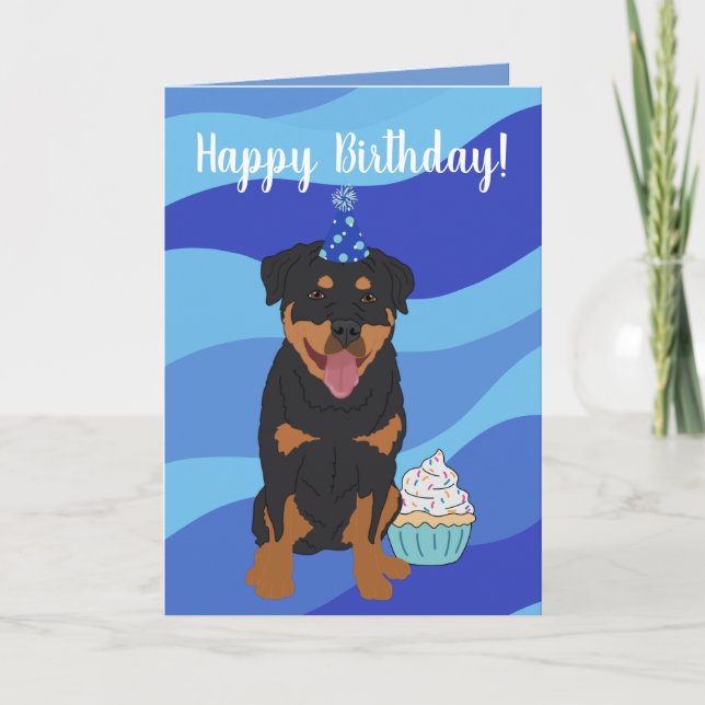 Carte Anniversaire de Rottweiler (Devant)