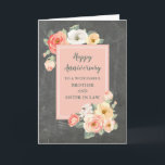 Carte Anniversaire de Rustic Brother et Soeur en Droit<br><div class="desc">Bonne carte d'anniversaire mariage pour frère et soeur en droit avec des fleurs rustiques du pays,  motif de tableau noir et verset chaleureux.</div>