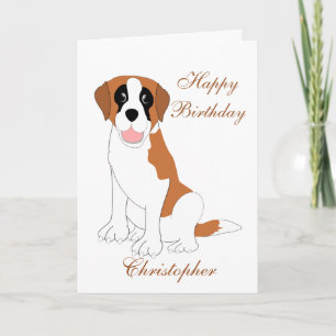 Carte Anniversaire de Saint Bernard Dog