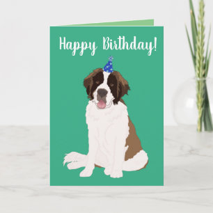 Carte Anniversaire de Saint Bernard personnalisable