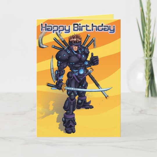 Carte Anniversaire De Samourais De Cyber Zazzle Fr