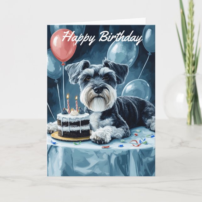 Carte Anniversaire de Schnauzer (Devant)