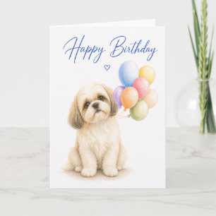 Carte Anniversaire de Shih Tzu
