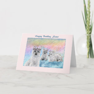 Carte Anniversaire de Sister, chien de terrier de l'oues