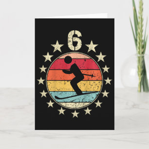 Carte Anniversaire de ski garçon fille 6 ans Ski 6ème an