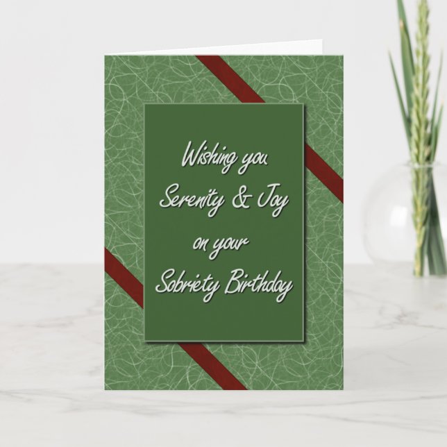 Carte Anniversaire de Sobriété (Devant)