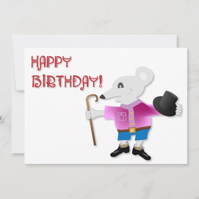 CARTE ANNIVERSAIRE DE SOURIS (Devant)