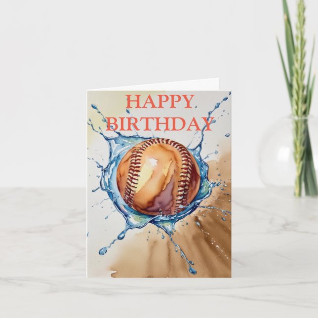 Carte Anniversaire de Splash Aquarelle pour les Amoureux (Devant)