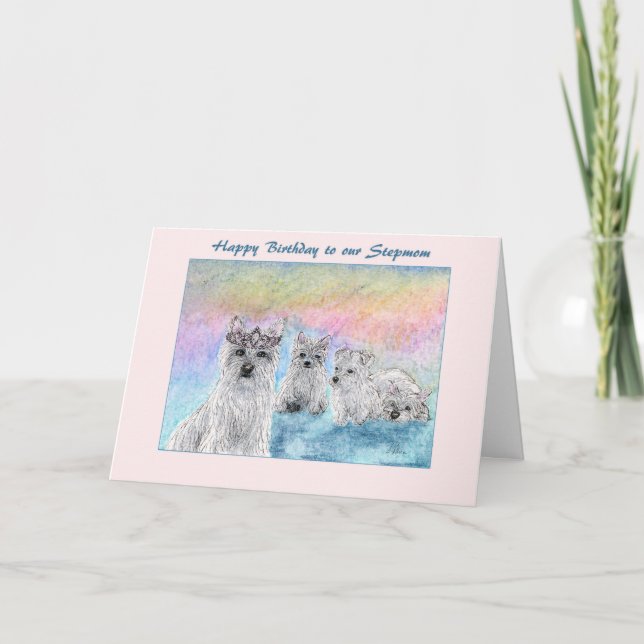 Carte Anniversaire de Stepmaman, chien de terrier de l'o (Devant)