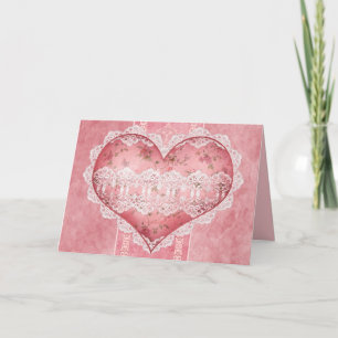 Carte Anniversaire de style Scrapbook de coeur rom