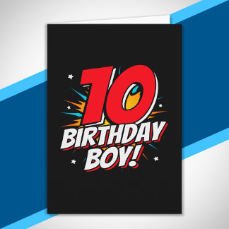 Carte Anniversaire de super-héros - 10 ans - 10e anniver