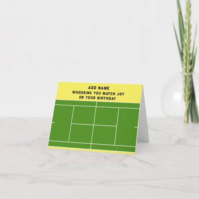 Carte Anniversaire de tennis amusant (Devant)