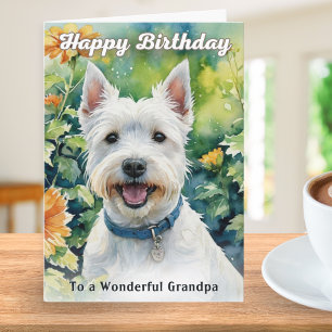 Carte Anniversaire de Terrier Grandpa West Highland