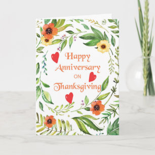 Carte Anniversaire de Thanksgiving Wreath