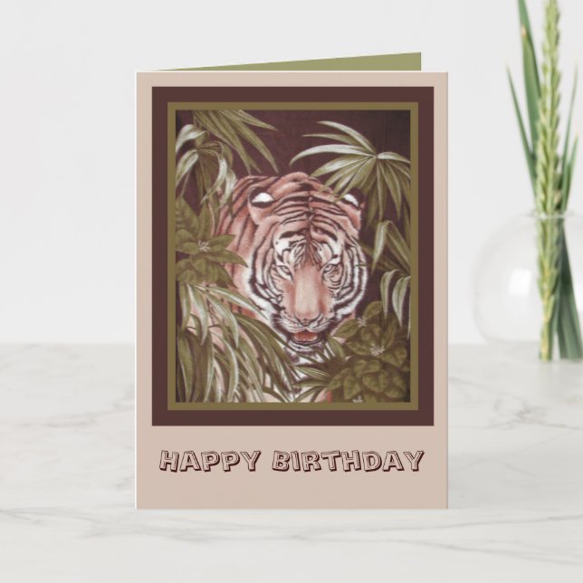 Carte Anniversaire de Tigre (Devant)