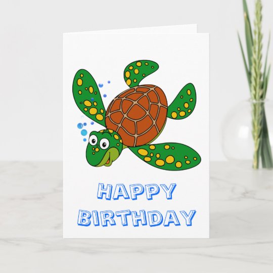 Carte Anniversaire De Tortue De Mer De Plongee Zazzle Fr