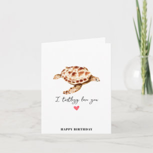 Carte Anniversaire de Tortue Marine
