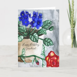 Carte Anniversaire de violet africain