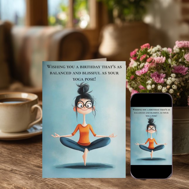 Carte Anniversaire de Yoga Amusant (Créateur téléchargé)
