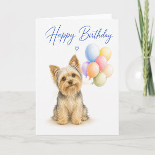 Carte Anniversaire de Yorkshire Terrier