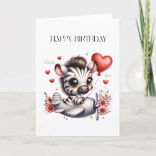 Carte Anniversaire de Zebra Pilot