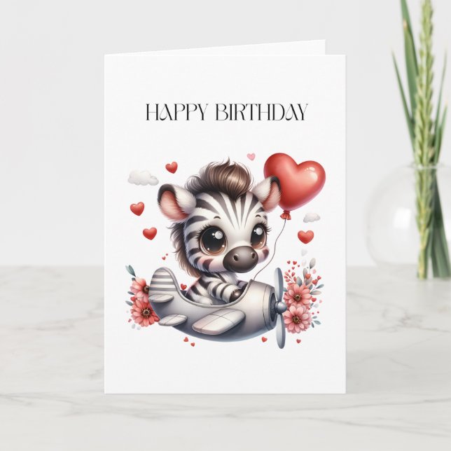 Carte Anniversaire de Zebra Pilot (Devant)
