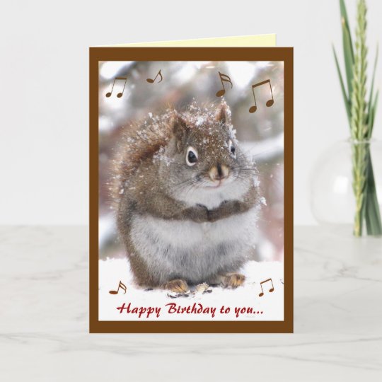 Carte Anniversaire D Ecureuil De Chant Zazzle Fr